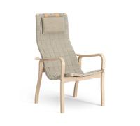 Swedese Fauteuil haut avec coussin de cou Primo hêtre laqué Nature