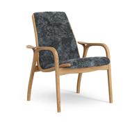 Swedese Fauteuil Laminett chêne huilé/peau de mouton Charcoal (gris foncé)