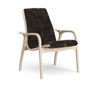 Swedese Fauteuil Laminett chêne pigmenté blanc/peau de mouton Espresso (marron)