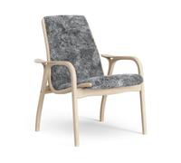 Swedese Fauteuil Laminett chêne pigmenté blanc/peau de mouton Scandinavian Grey (gris)