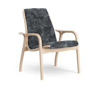 Swedese Fauteuil Laminett hêtre laqué/peau de mouton Charcoal (gris foncé)