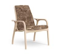 Swedese Fauteuil Laminett hêtre laqué/peau de mouton Sahara (marron nougat)