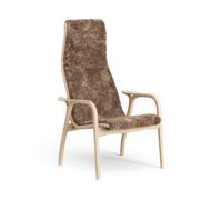 Swedese Fauteuil Lamino hêtre laqué/peau de mouton Sahara (marron nougat)