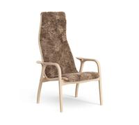 Swedese Fauteuil pour enfant Lamini hêtre laqué/peau de mouton Sahara (marron nougat)