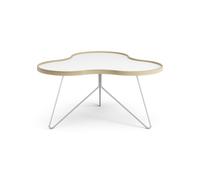 Swedese Table Flower 84x90 cm 45 cm-blanc-bord en chêne-structure chromée