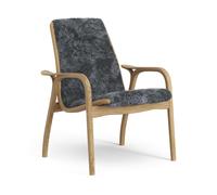 Swedese Fauteuil Laminett chêne huilé/peau de mouton Charcoal (gris foncé)