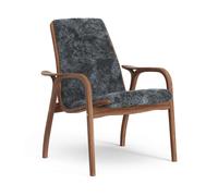 Swedese Laminett Fauteuil Noyer Laqué/Charbon/Peau de Mouton