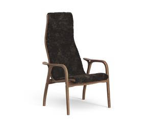 Swedese Lamino Fauteuil Haut Noyer Laqué/Espresso/Peau de Mouton