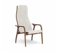 Swedese Lamino Fauteuil Haut Noyer Laqué/Off White/Peau de Mouton