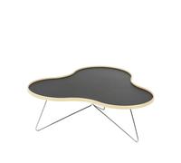 Swedese Table Flower 107x114 cm noir. 39 cm. bord en bouleau. structure chromée