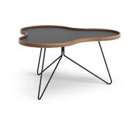 Swedese Table Flower 84x90 cm H45-noir-bord noyer-structure noire