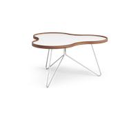 Flower Table Basse 90x84 Blanc/Noyer/Chrome