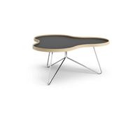 Swedese Table Flower 84x90 cm noir. 39 cm. bord en chêne. structure chromée