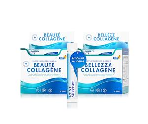 Swedish Nutra - Collagen Beauty | Supplément liquide de collagène marin hydrolysé 10 000 mg - 40 doses quotidiennes de 25 ml | Acide hyaluronique et vitamine C pour les cheveux la peau les ongles et