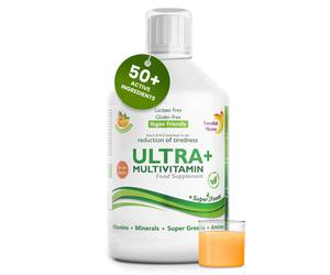 Swedish Nutra Ultr Multivitamines Liquide Complément Alimentaire - 500 ml, 33 Jours d'Approvisionnement | Vitamines, Minéraux, Super Greens & Aminos | Boost Énergie, Bien-être & Système Immunitaire