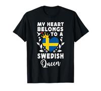 Swedish Queen Swedish Wife Girlfriend Sweden Flag T-Shirt