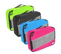 SWEDOU Lot de 4 grands cubes d'emballage pour valises, sacs de rangement étanches pour vêtements (4 couleurs)