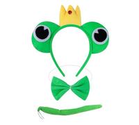 Sweeaau 2/3 pièces oreilles de grenouille bandeau, queue, nœud papillon, grenouille, accessoires de costume d'Halloween, costumes de cosplay pour enfants et adultes, cadeaux d'animaux