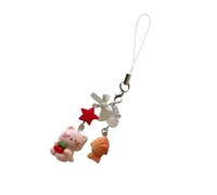 Sweeaau Adorable porte-clés en forme de chats avec pendentif, accessoire portable pour sacs à dos et sacs, cadeaux pour filles et couples, chaîne mobile