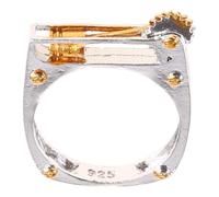 Sweeaau Anneaux de roue mécanique finition sable pour soulager le stress meilleur anti-anneaux masculin femme punk mariage, Silver, Comme décrit, Comme décrit.