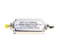 Sweeaau BPF118 BPF118-136MHz Filtre passe-bande en métal Connexion facile pour bande de fréquence d'air aéronautique