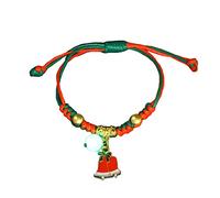 Sweeaau Bracelets de Noël réglables en corde tressée faite à la main avec perles tissées d'amitié pour couples, cadeaux faits à la main, bracelets tressés réglables, taille unique, Comme décrit