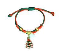 Sweeaau Bracelets de Noël réglables en corde tressée faite à la main avec perles tissées d'amitié pour couples, cadeaux faits à la main, bracelets tressés réglables, taille unique, Comme décrit