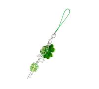 Sweeaau Chaîne de téléphone porte-clés unique en forme d'herbe à quatre feuilles pour téléphone, pendentif de sac, cadeau pour les personnes à la mode, accessoire porte-bonheur