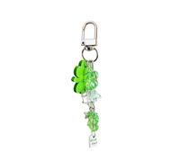 Sweeaau Chaîne de téléphone porte-clés unique en forme d'herbe à quatre feuilles pour téléphone, pendentif de sac, cadeau pour les personnes à la mode, accessoire porte-bonheur
