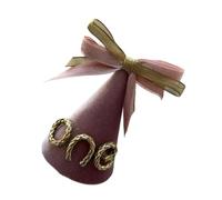 Sweeaau Chapeau de fête d'anniversaire en velours avec étoile scintillante et baguette magique pour enfants