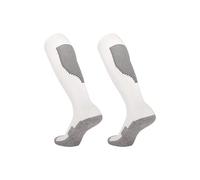 Sweeaau Chaussettes de football professionnelles longues athlétiques respirantes pour adolescents, adultes, hommes, entraînement de football, course à pied, sport épais rembourré, blanc/noir, M