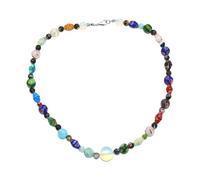 Sweeaau Collier de perles de verre Millefioris fabriqué à la main - Accessoire de bijoux italiens pour femme élégant - Opale - Accessoires de tous les jours, taille unique, Acrylique, Pas de gemme