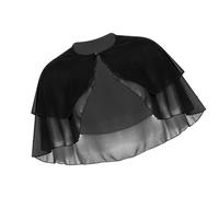Sweeaau Élégant châle de princesse en tulle fait à la main - Accessoires de robe pour femme - Costume de fête à thème décontracté, Noir , Taille unique