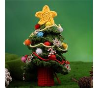 Sweeaau Kits de sapin de Noël au crochet avec fil crochet aiguille marqueur à tricoter instructions et accessoires Kits de Noël pour débutants Ornements d'arbre pour débutants