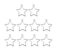 Sweeaau Lot de 10 breloques en résine époxy pressée en forme de fleur pour fabrication de bijoux en résine UV, Five-pointed star, Comme décrit, Comme décrit.