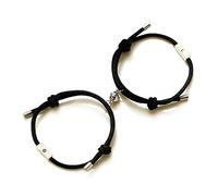 Sweeaau Lot de 2 bracelets à breloques assortis pour couple et amoureux du soleil et de la lune, taille unique, Comme décrit