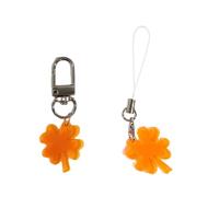 Sweeaau Lot de 2 porte-clés uniques pour téléphone avec pendentif à quatre feuilles pour sac à main, cadeau pour les personnes à la mode, accessoire amusant pour l'école