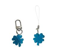 Sweeaau Lot de 2 porte-clés uniques pour téléphone avec pendentif à quatre feuilles pour sac à main, cadeau pour les personnes à la mode, accessoire amusant pour l'école