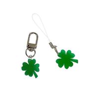 Sweeaau Lot de 2 porte-clés uniques pour téléphone avec pendentif à quatre feuilles pour sac à main, cadeau pour les personnes à la mode, accessoire amusant pour l'école