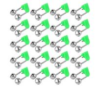 Sweeaau Lot de 20 cloches pour canne à pêche avec double alarme, leurres de bouchées, indicateurs de cloches de pêche