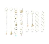 Sweeaau Lot de 28 bagues réglables pour tresses, dreadlocks, bijoux de cheveux, accessoires de tresse, accessoires de tous les jours