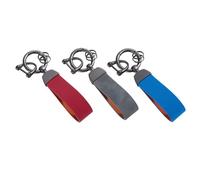 Sweeaau Lot de 3 mousquetons en daim colorés en alliage de zinc pour voiture - En cuir respirant - Accessoires rétro avec clip en métal, Rouge Plus Bleu Plus G, taille unique