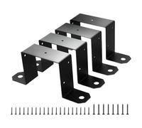 Sweeaau Lot de 4 supports de poteau efficaces de 10,2 x 10,2 cm avec revêtement résistant à la corrosion pour extérieur, jardin, cour, structure extérieure