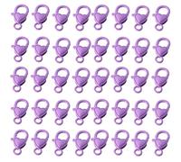 Sweeaau Lot de 40 fermoirs mousquetons colorés en forme de cœur pour bijoux, loisirs créatifs, accessoires et projets créatifs