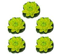 Sweeaau Lot de 5 fleurs artificielles flottantes réalistes avec nénuphars 17 cm pour centre de table, fontaine, décoration de jardin, fleur artificielle nénuphar