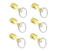 Sweeaau Lot de 6 porte-clés en forme de piston de moteur précis en alliage industriel à suspendre ornement pour amateurs de voiture, doré, Wide Mouth