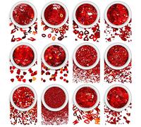 Sweeaau Lot de paillettes creuses en forme de cœur en PVC pour nail art manucure/décoration de mariage