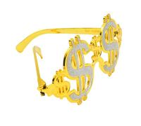 Sweeaau Lunettes d'Halloween en forme de dollar doré drôle en forme de signe de dollar pour adulte, anniversaire, photographie d'Halloween