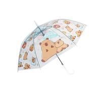 Sweeaau Parapluie de voyage transparent coupe-vent avec ouverture automatique et fermeture automatique Capybaras Imprimer Parapluie pliable pour enfants, Droit