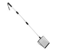 Sweeaau Pelle à litière pour poulet avec pelle à poignée télescopique en métal - Tamis creux - Poignée ergonomique en métal - Éliminateur de déchets de bétail